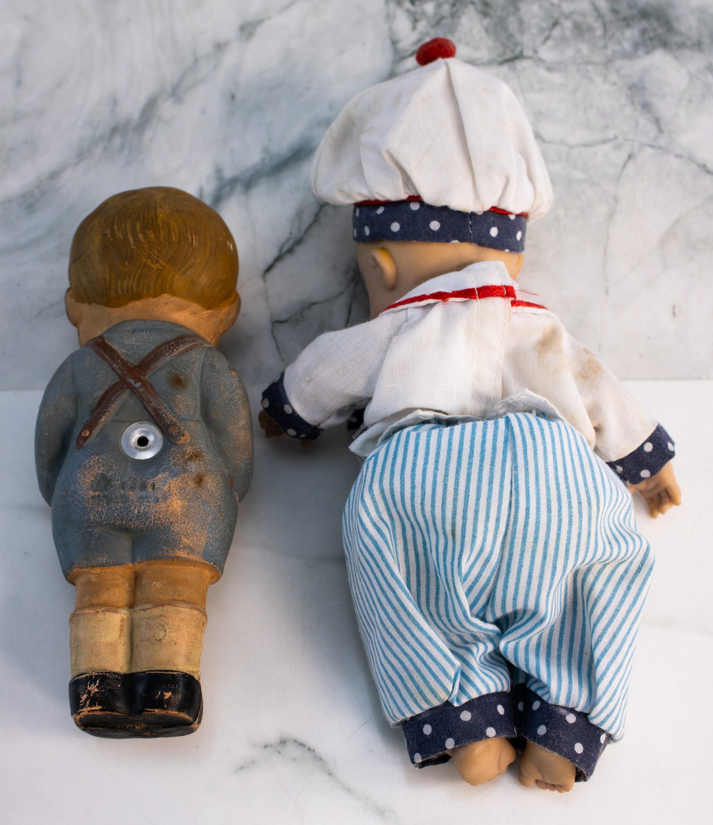 Vintage Toy Lot Japan Rubber Squeak Toy Boy & Sailor Doll