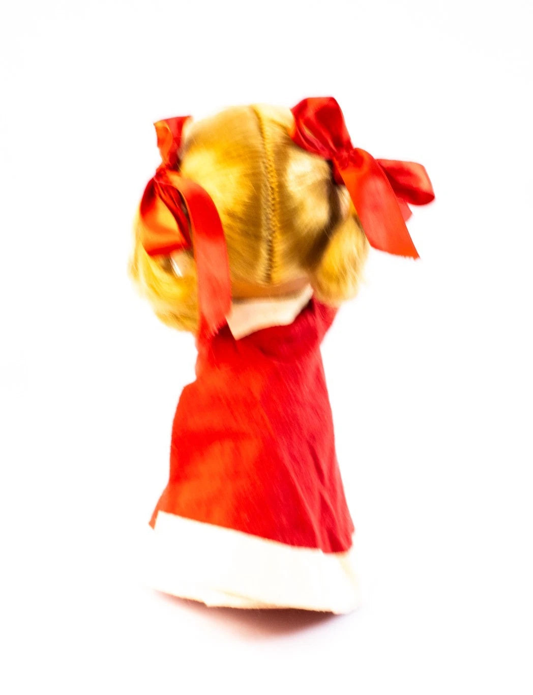 1970s Japanese Sekiguchi-Style Vinyl Doll “Red Dress Girl” -Unmarked Vintage Toy