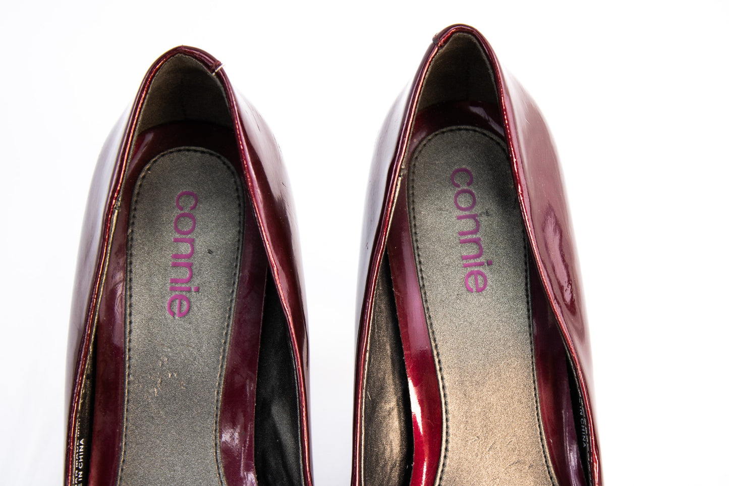 Connie Burgundy Patent Leather Pumps | Women’s Size 8 Pointed-Toe Heels