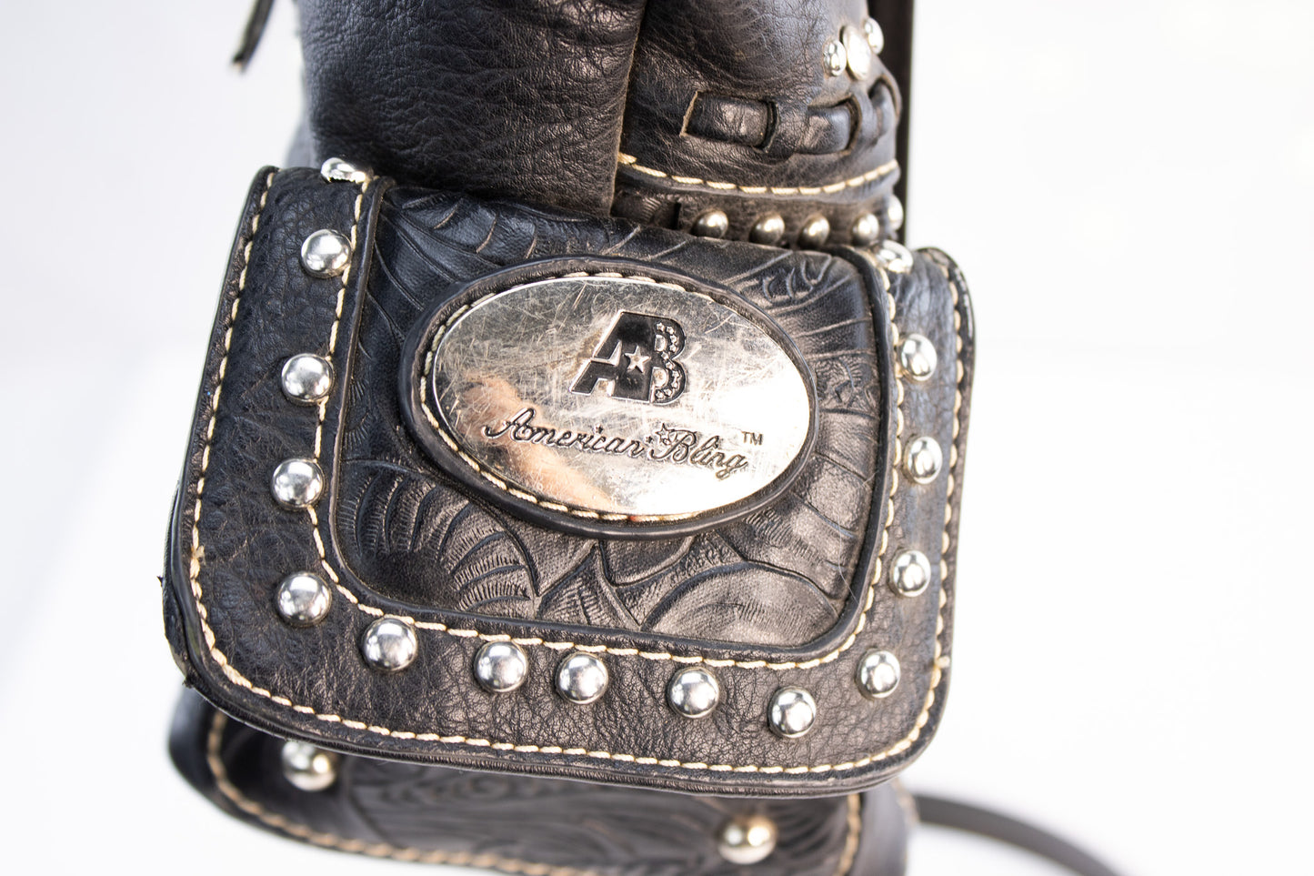 American Bling Black Western Conceal Carry Purse with Rhinestone Concho