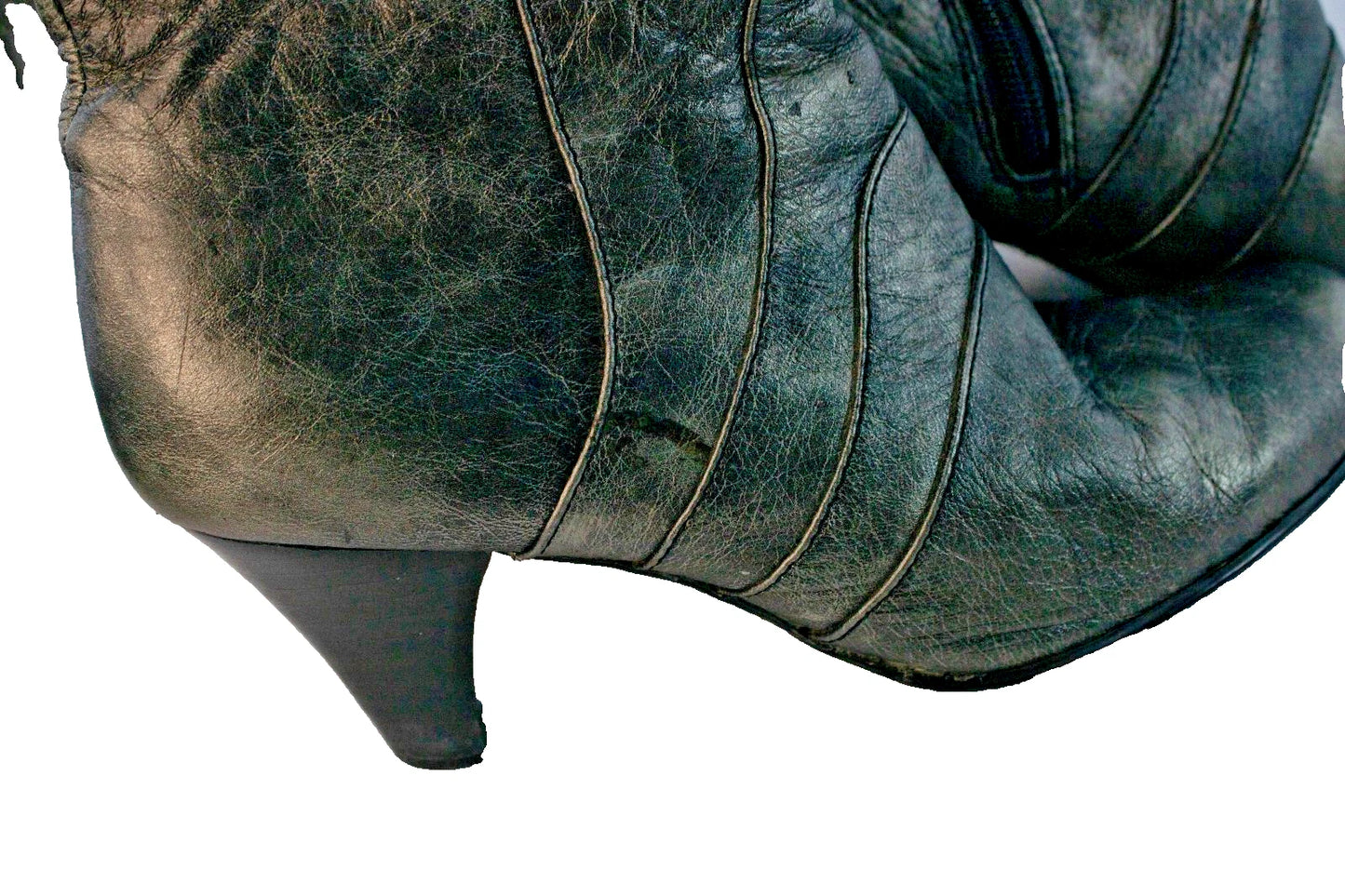 🔥 "BORN" Brand Black Leather Tall Boots – Sleek Heels (Size US 8.5 )