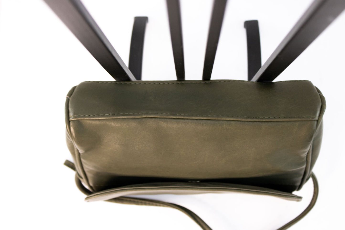 Vintage Samé Olive Green Crossbody Purse Structured Vinyl
