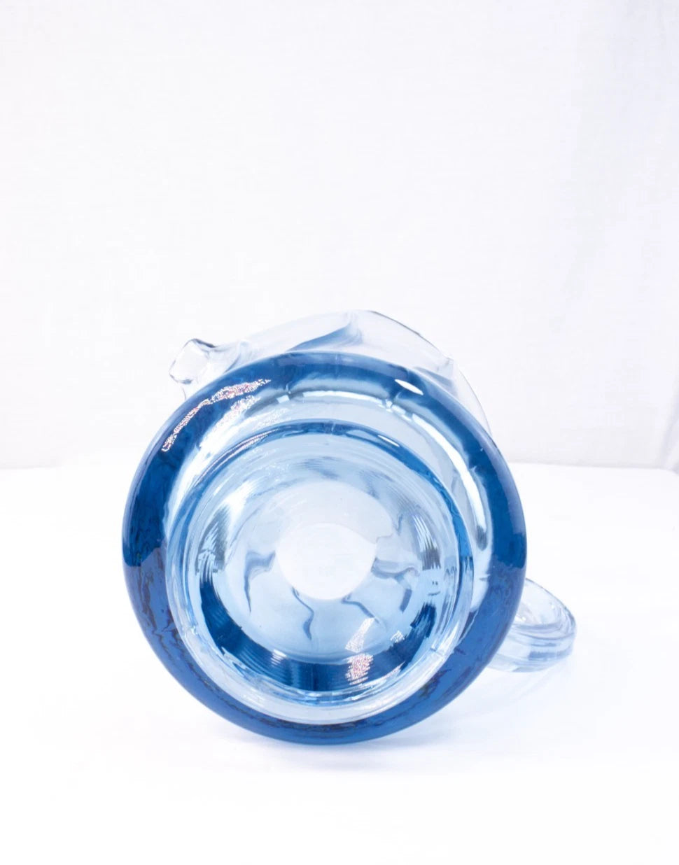 ✨ SKY DANCE IN GLASS | Vintage Hand-Blown Light Blue Pitcher & Matching Tray Set
