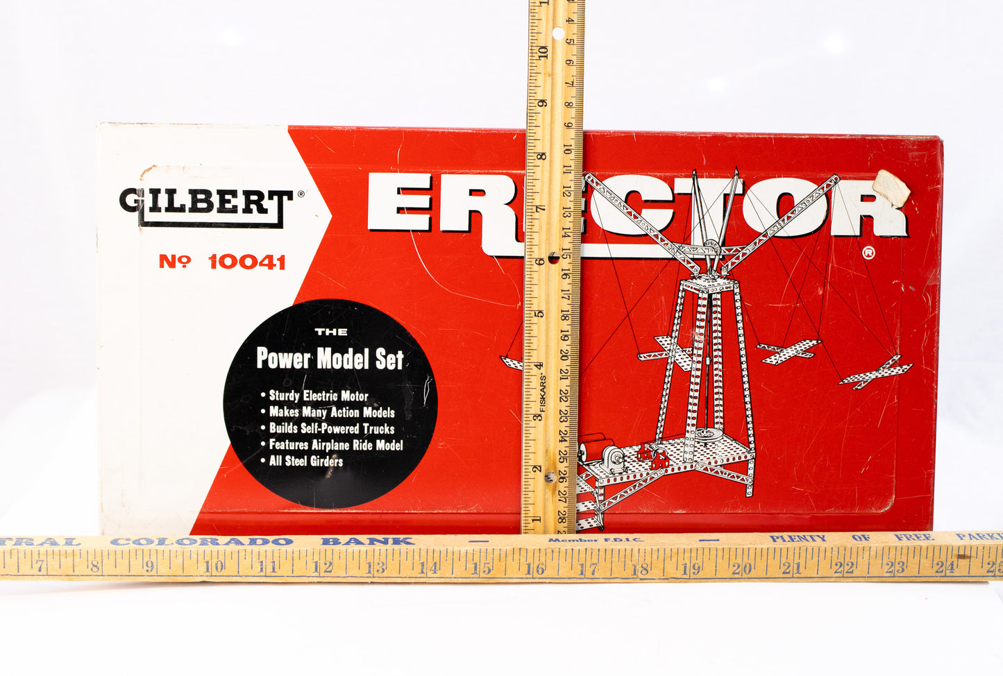 Vintage Gilbert Erector Set No. 10041 Power Model w Motor Tin Case