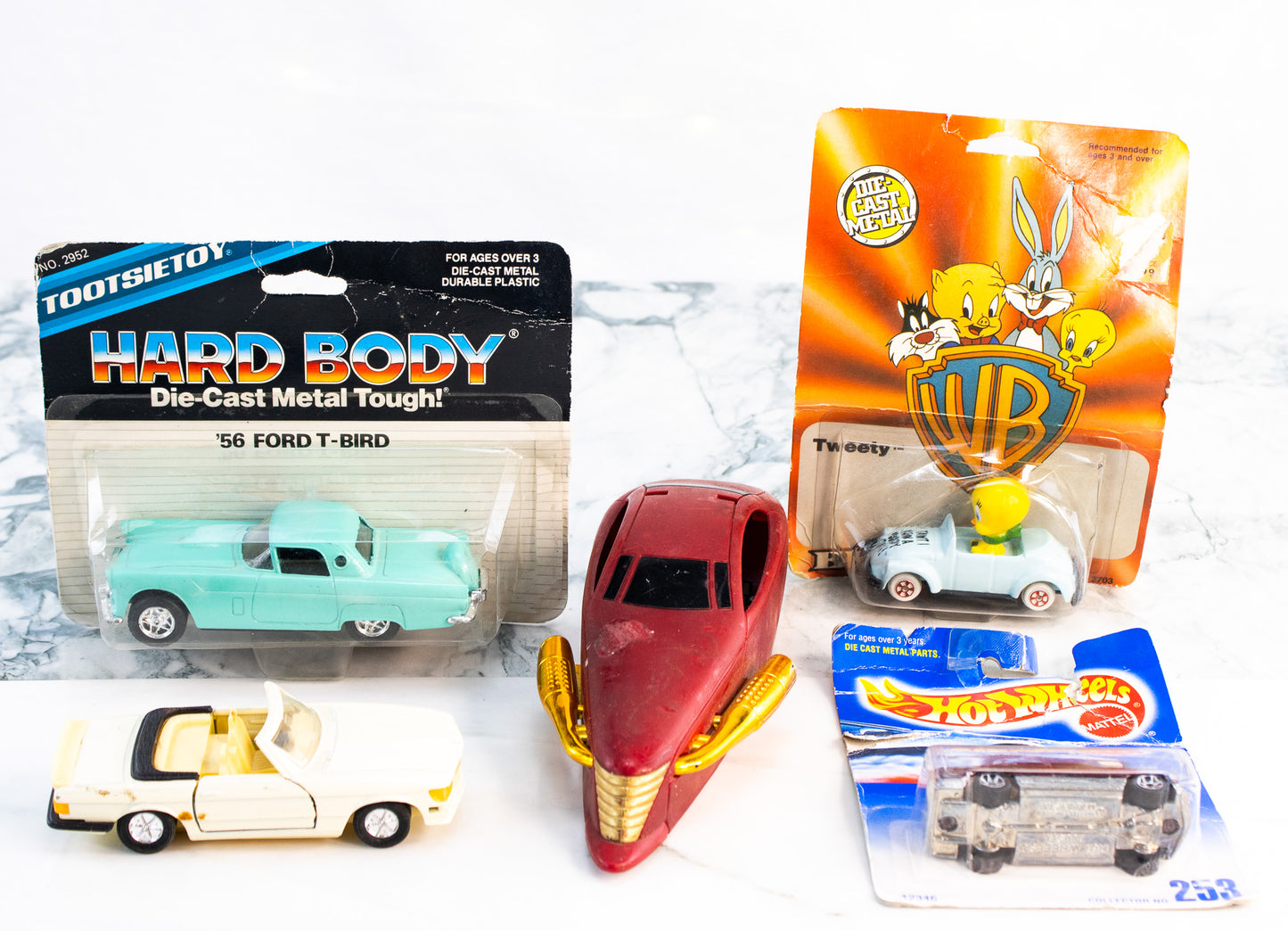 Diecast Car Lot Hot Wheels Mercedes 380SEL Tootsietoy 56 Ford T Bird Tweety Car
