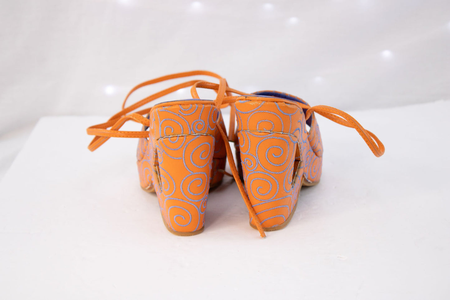 Paloma Barceló Orange Platform Heels EU 38 | Made in Spain Statement Shoes
