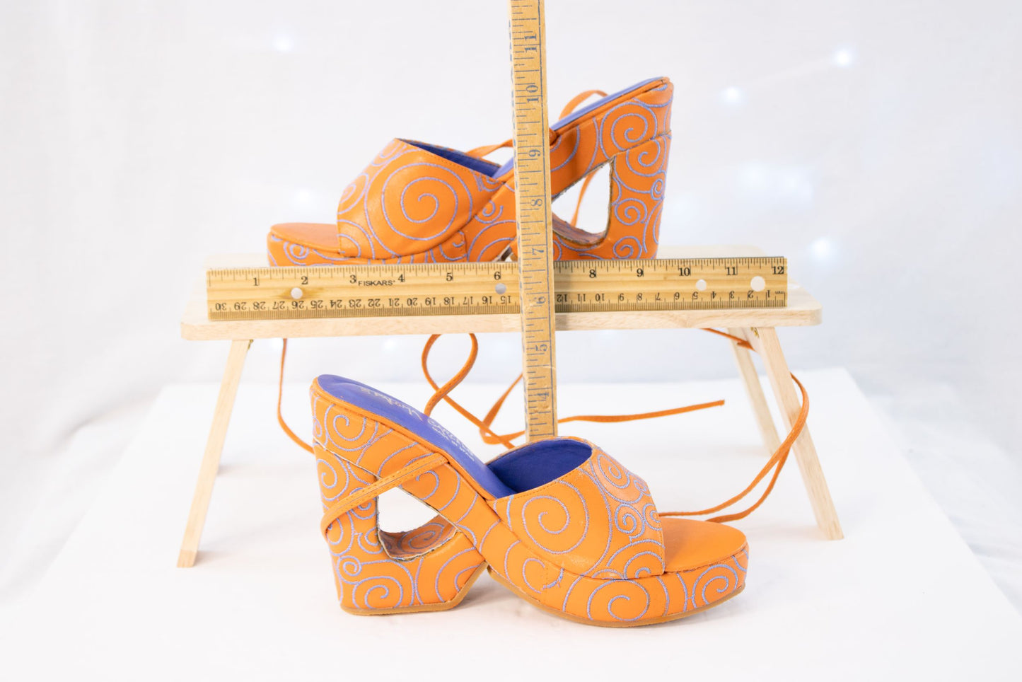 Paloma Barceló Orange Platform Heels EU 38 | Made in Spain Statement Shoes
