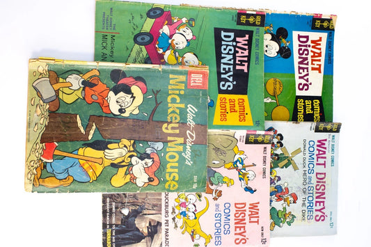 Lot of 7 Vintage Disney Comics – Dell & Gold Key 1959–68 – Mickey, Donald, Goofy