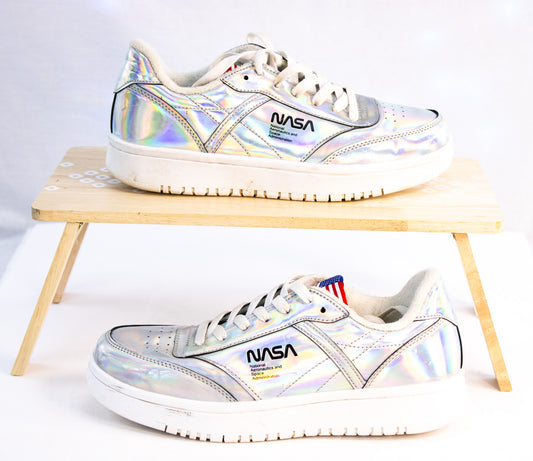 NASA Holographic Sneakers Women’s Size 8 – Iridescent Space Shoes