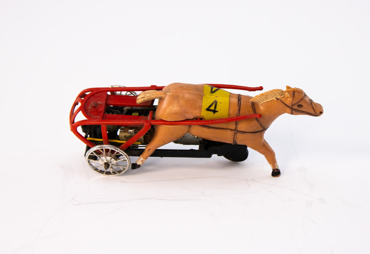 Vintage Slot Horse Racing Track Horse | Mid-Century Arcade Mechanical Toy