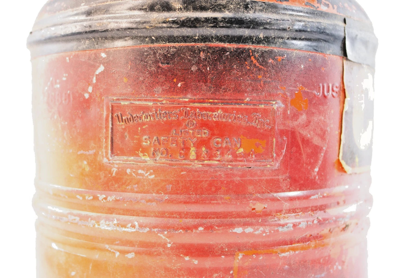 Justrite Red Metal Safety Can – Industrial Gas/Oil Can w/ “CAUTION” Label - USA