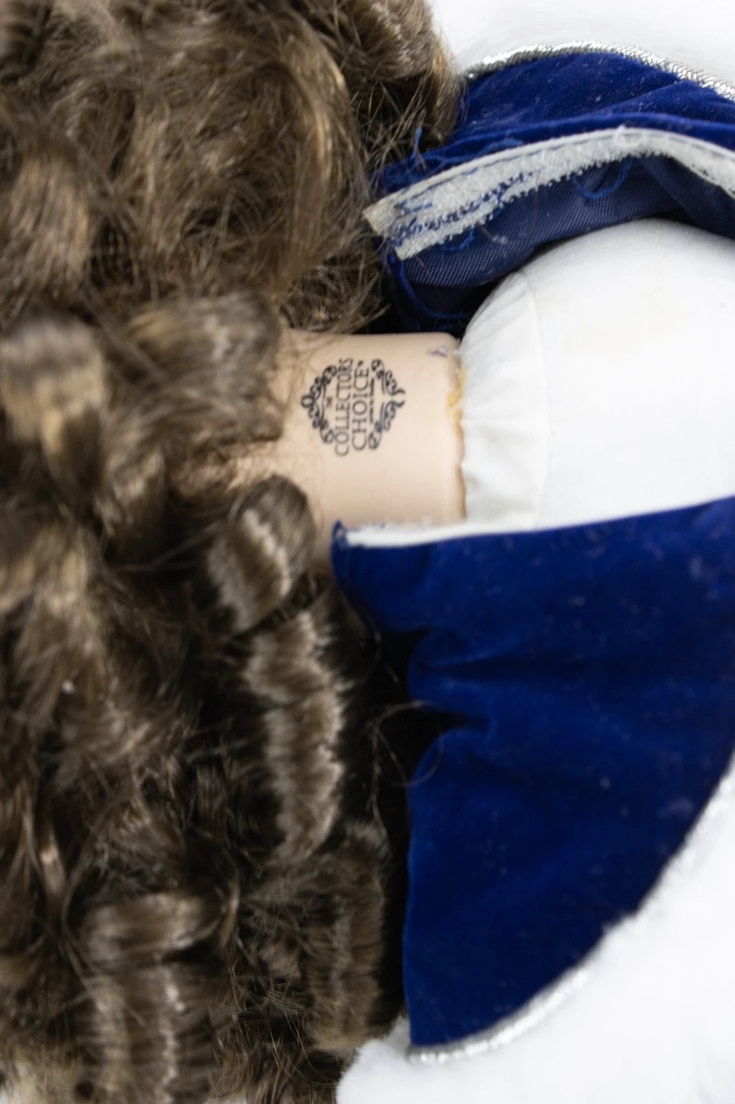 Dan Dee Collector’s Choice Winter Holiday Porcelain Doll Blue Velvet Coat 18" VT