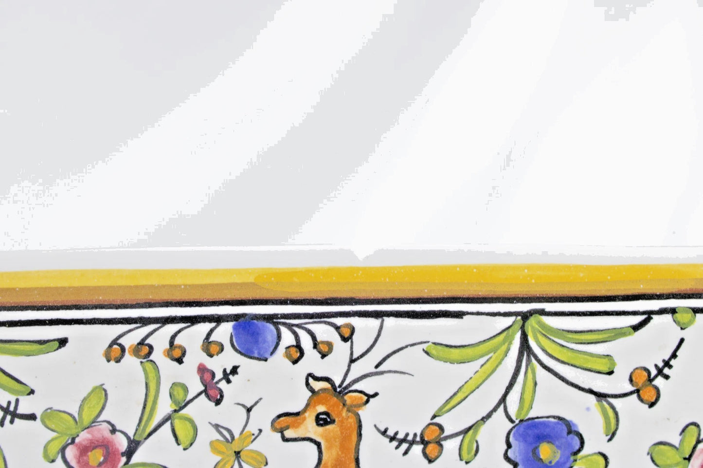 🖼️ VINTAGE HAND PAINTED PLATTER 🐦🦌🐿️- Made in Portugal