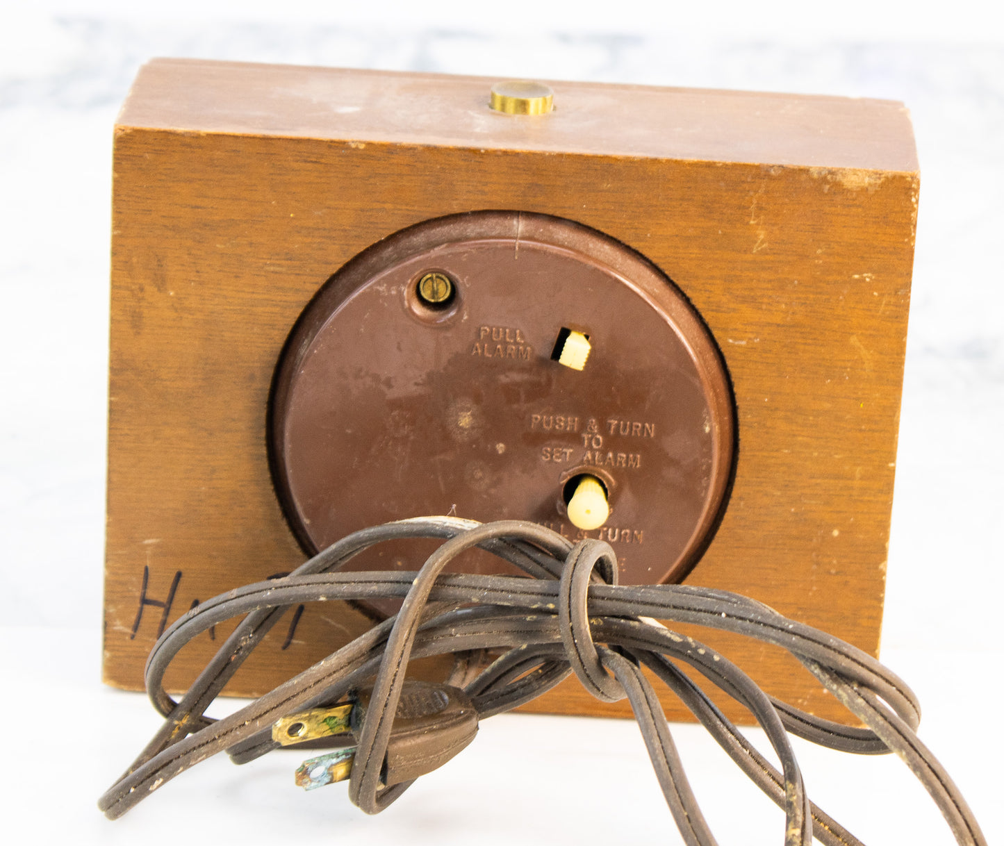 Seth Thomas Velwood Lighted Alarm Clock | Mid-Century Wood Clock