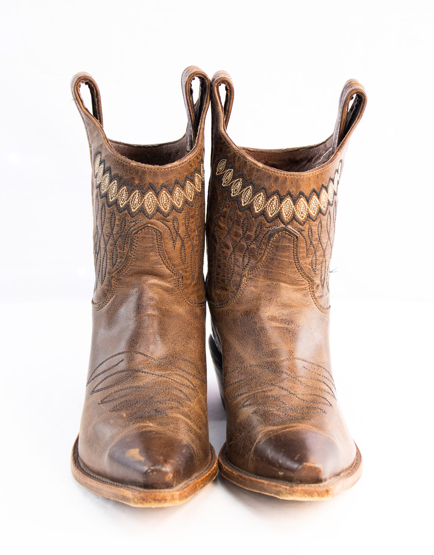 Justin Western Ankle Boots Women’s Size 8 Brown Leather Cowboy Short Boots