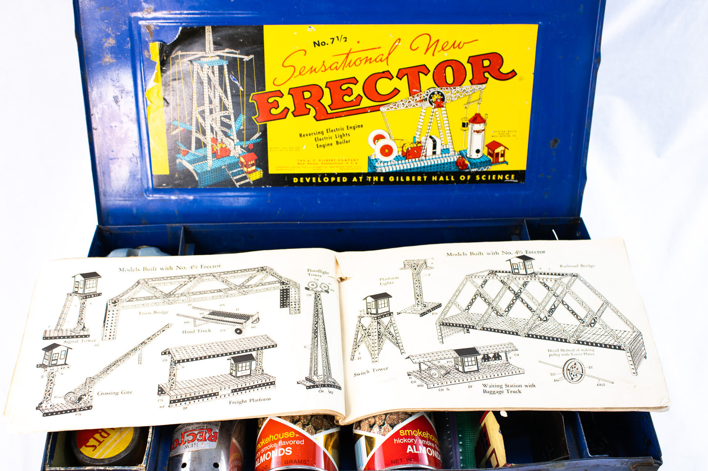 Vintage A.C. Gilbert Erector Set No. 7½ – 1930s Engineering Toy w/ Moto