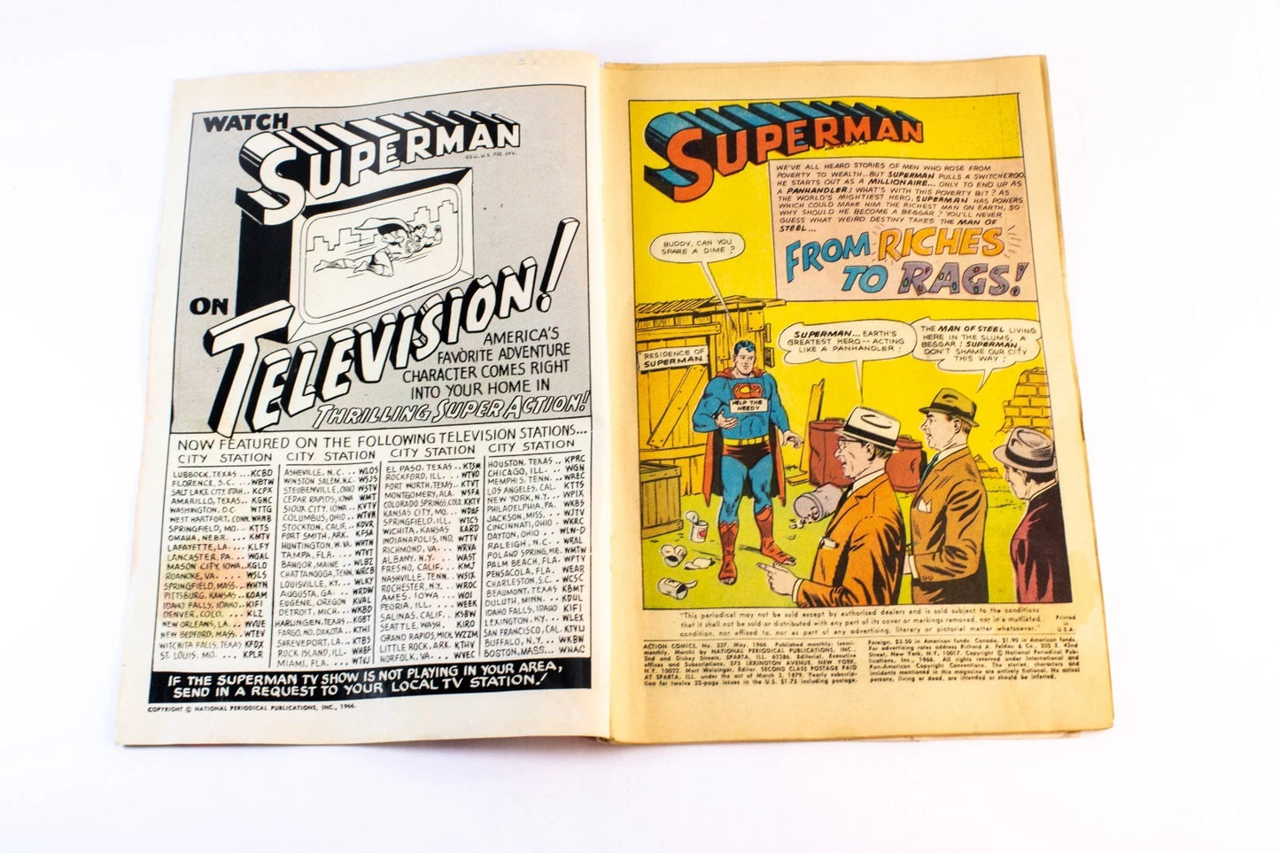 Action Comics #337 (1966, DC) Superman “From Riches to Rags!” + Supergirl Backup