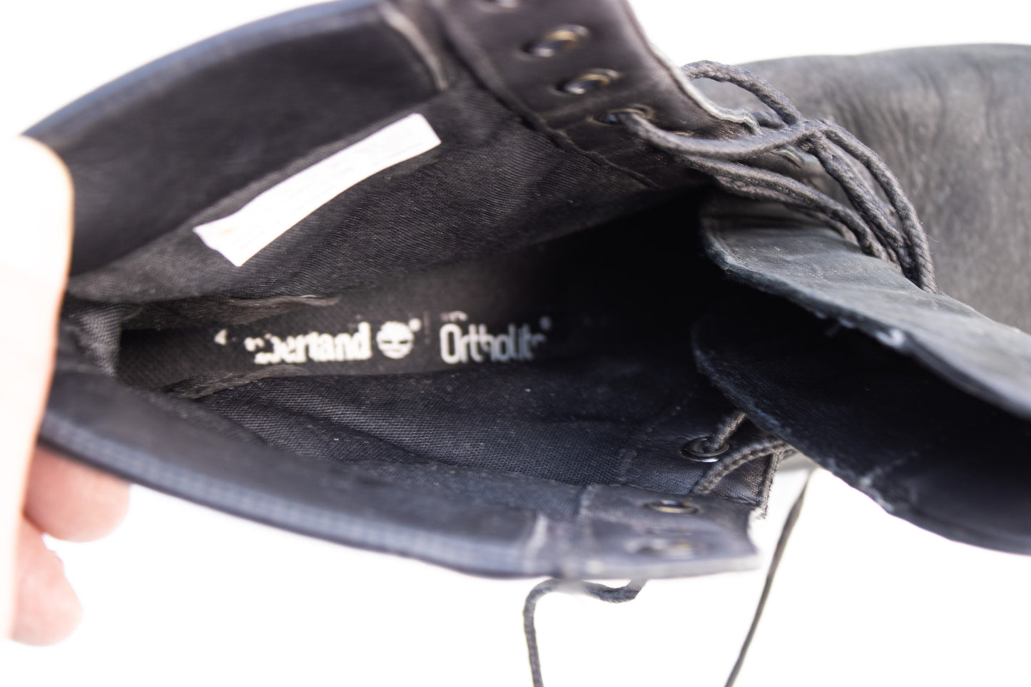 Timberland Black Nubuck Lace-Up Heeled Boots Women’s Size 9.5