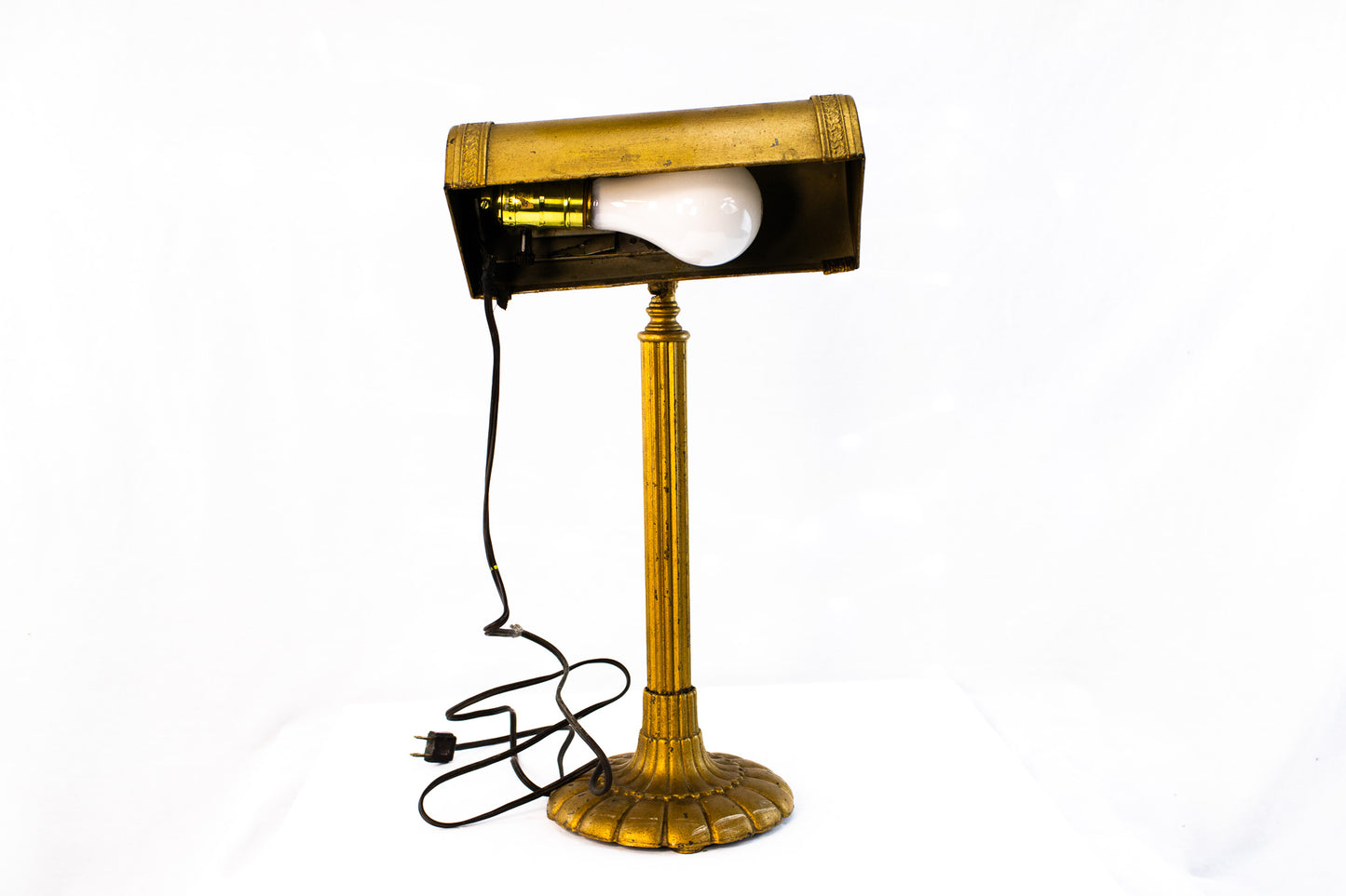 Antique Adjustable Desk Piano Lamp Gilt Metal Early Electric 1920s Style