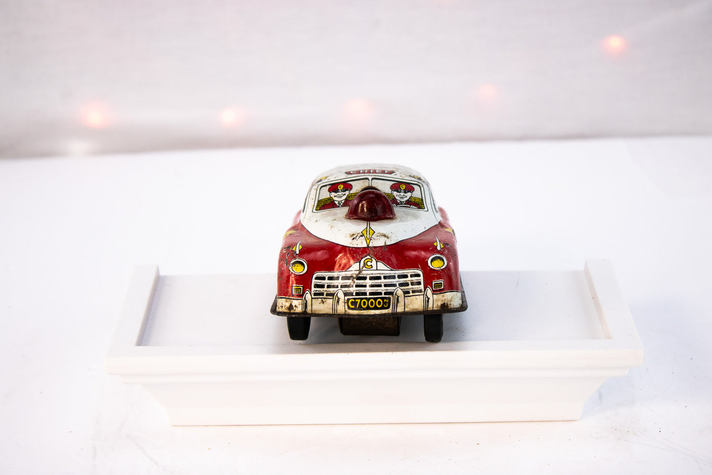 Vintage Hubley Fire Chief Tin Toy Car | Working Wind-Up | USA Made
