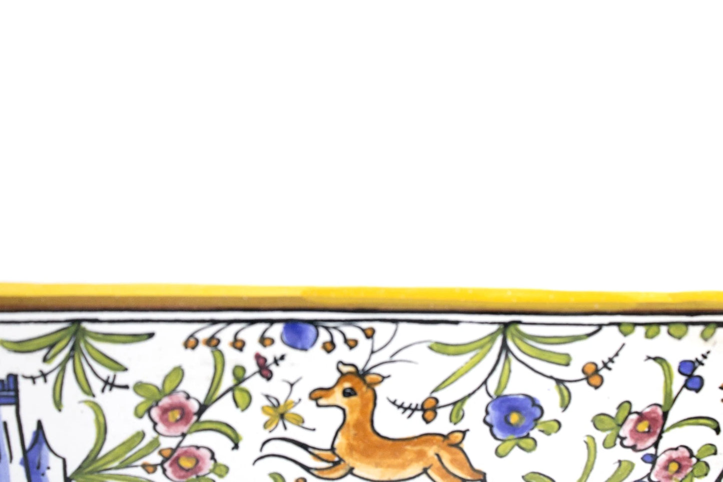 🖼️ VINTAGE HAND PAINTED PLATTER 🐦🦌🐿️- Made in Portugal