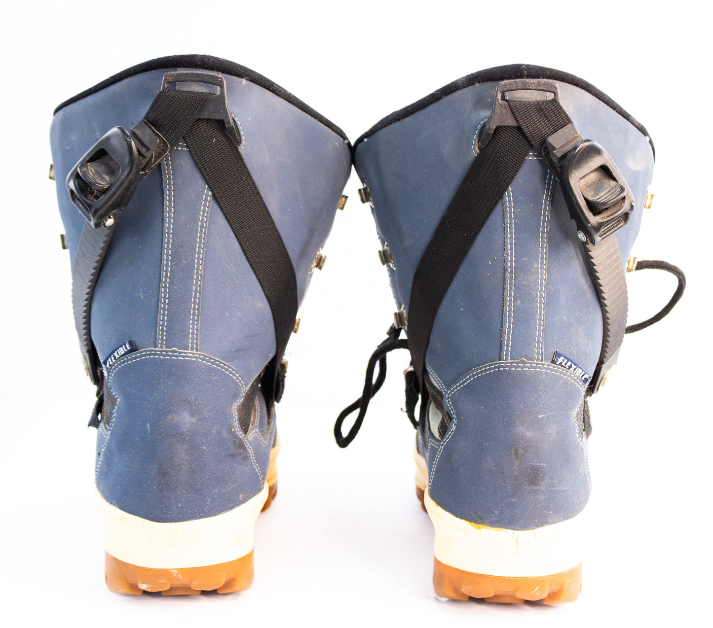 Vintage Flexible Valencia Snowboard Boots | Blue Retro Snow Gear | US 8 EU 40