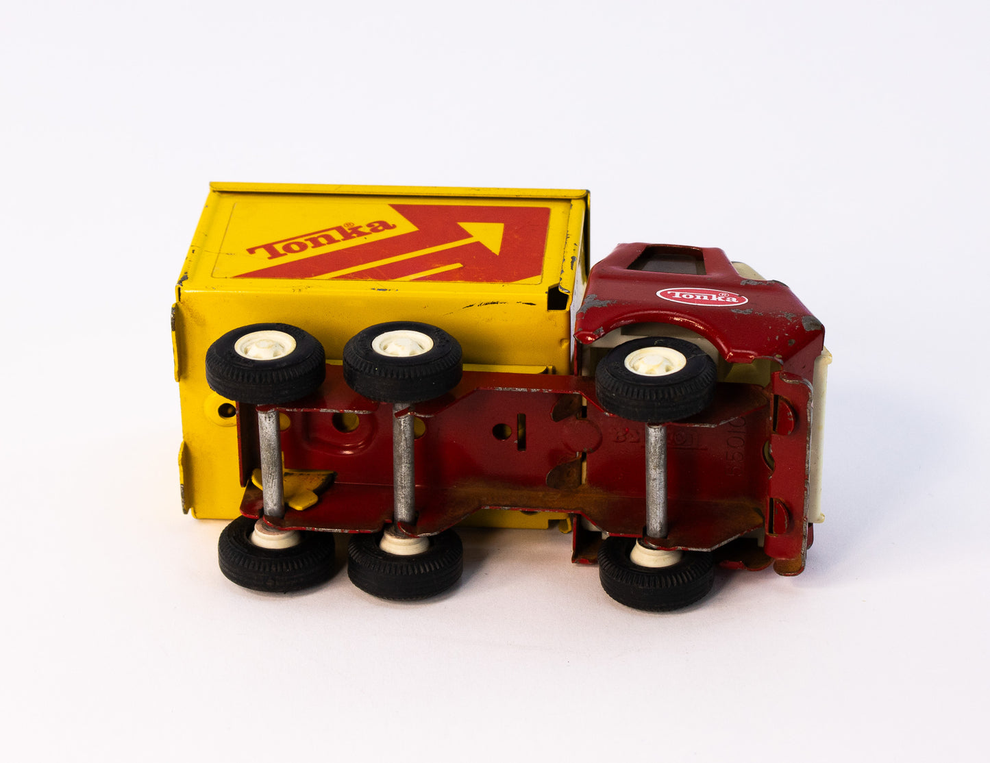 Vintage Tonka Pressed Steel Box Truck – Classic Red |Yellow Delivery Toy