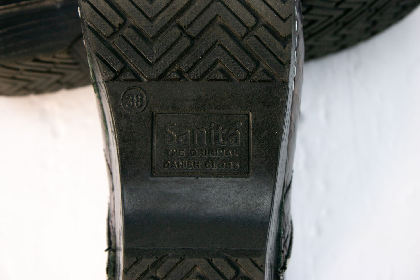 Sanita Danish Clogs EU 38 US 7–7.5 Croc Embossed Leather Slip-On Shoes