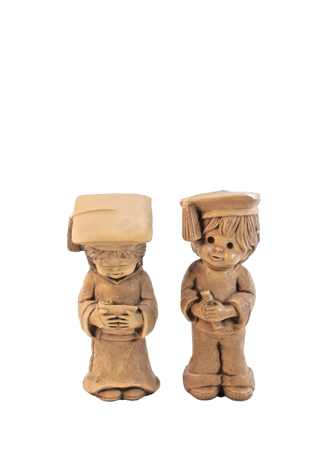 🎓 Fanny Kins “Wise Gal” & “Wise Guy” Graduation Figurine Set – 1970s Resin