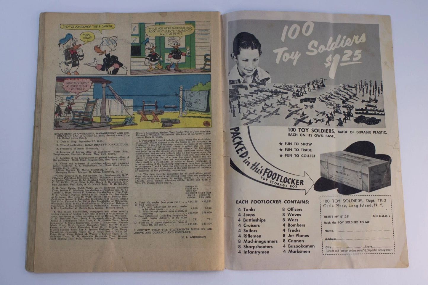 Lot of 4 Walt Disney Donald Duck & Junior Woodchucks Comics – Gold Key 1964–66