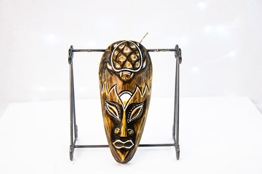 Vintage Folk Art Wall Mask | Wood Carving | Travel Souvenir Decor