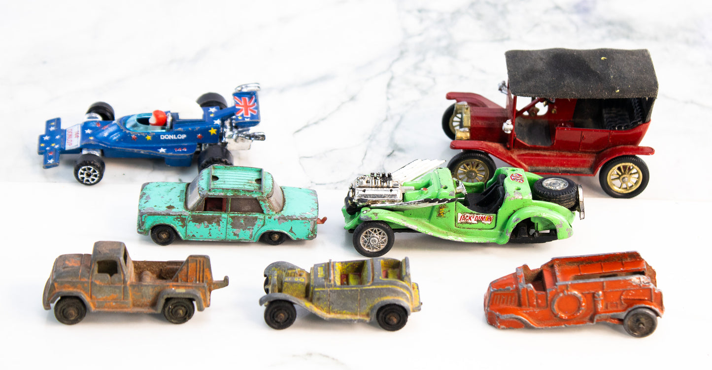 Vintage Diecast Toy Car Lot Matchbox Lesney Fiat 1500 Ford Model T Dragster