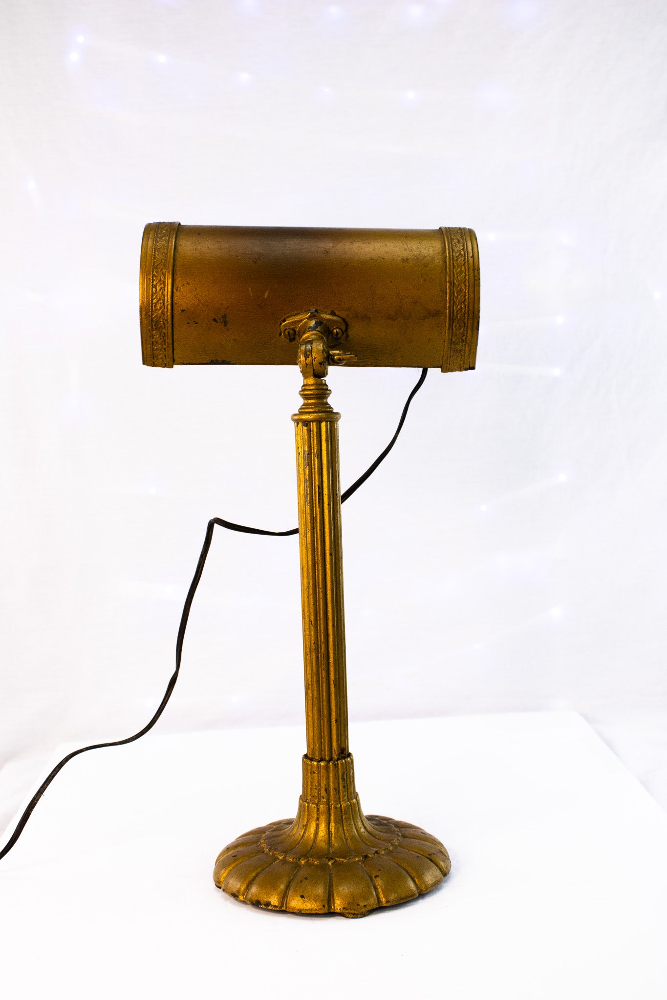 Antique Adjustable Desk Piano Lamp Gilt Metal Early Electric 1920s Style
