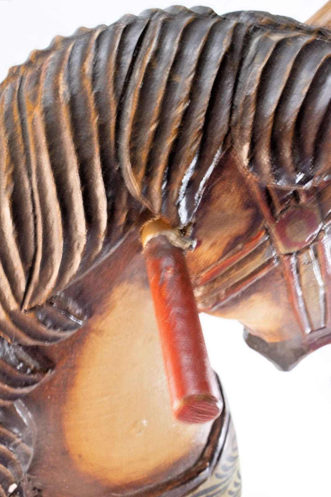 1885-1920s Hand-Carved Wooden Riding Horse w/Iron Wheels – Antique Folk Art 37