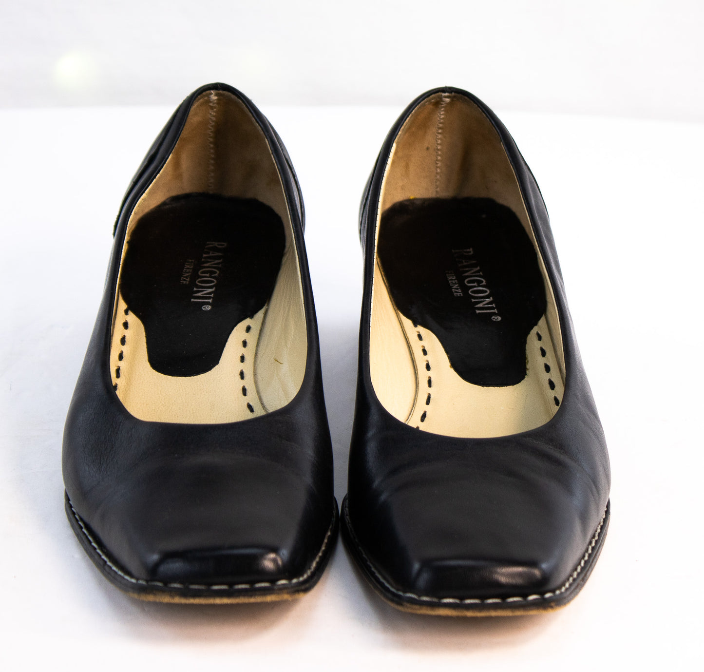 Rangoni Firenze Black Leather Pumps | Women’s Size 8 AA | Made in Italy