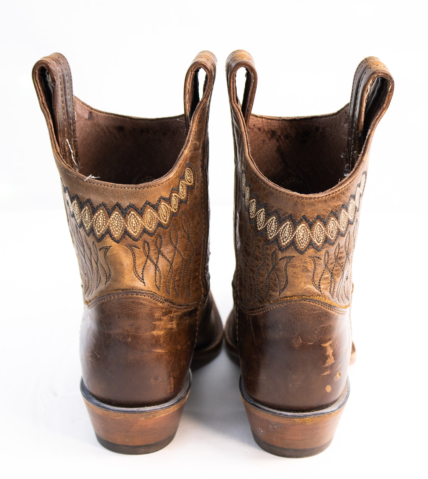 Justin Western Ankle Boots Women’s Size 8 Brown Leather Cowboy Short Boots