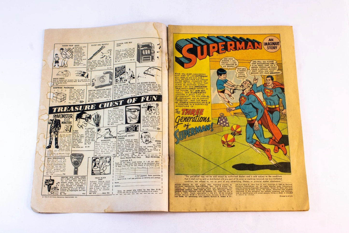 Vintage Superman & Action Comics Lot – 3 Issues (1960s Silver Age DC Comics) –