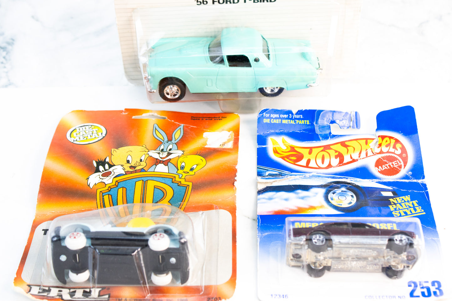 Diecast Car Lot Hot Wheels Mercedes 380SEL Tootsietoy 56 Ford T Bird Tweety Car