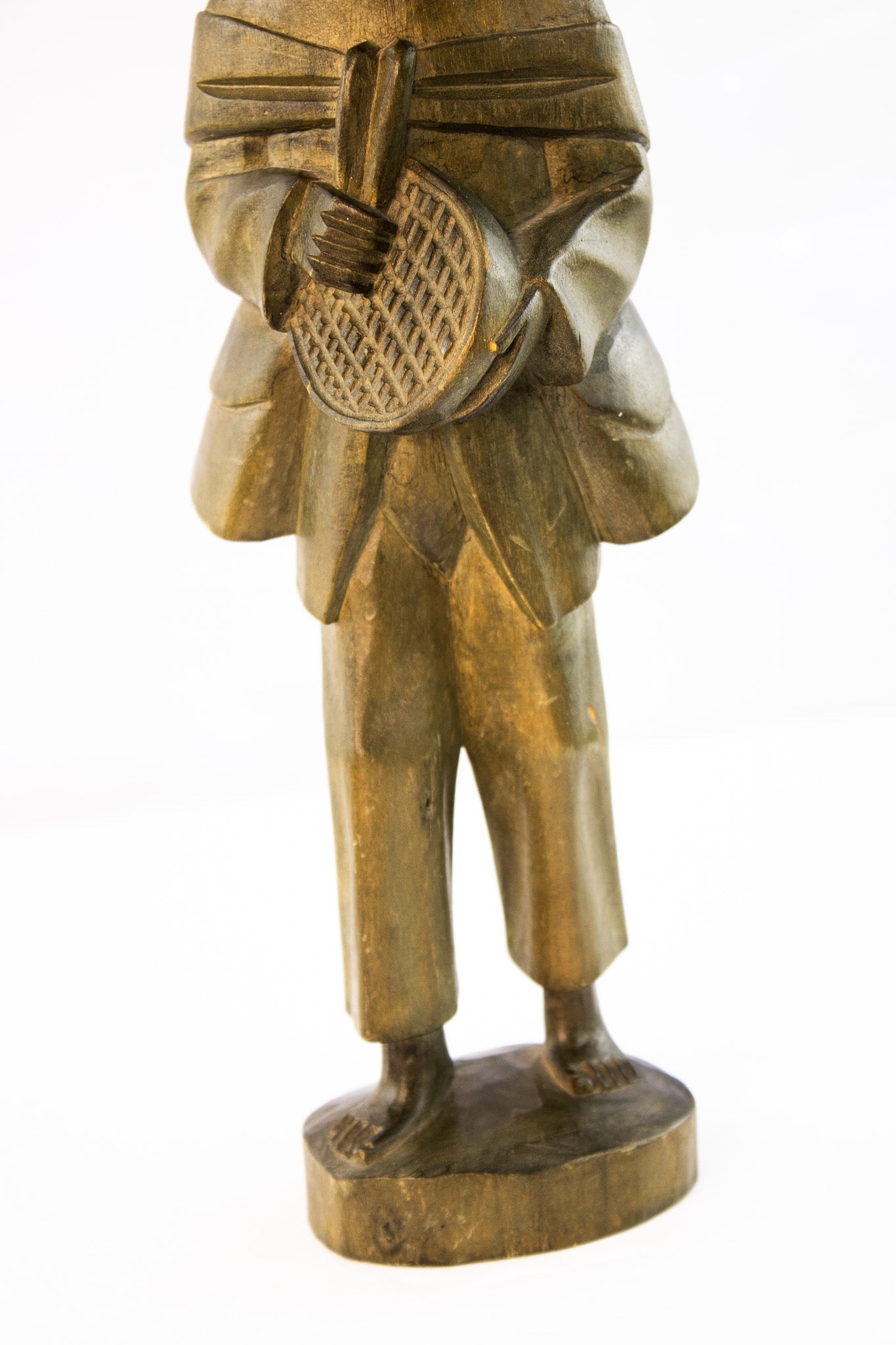 Hand Carved Wooden Folk Art Figure – Vintage Sculpture