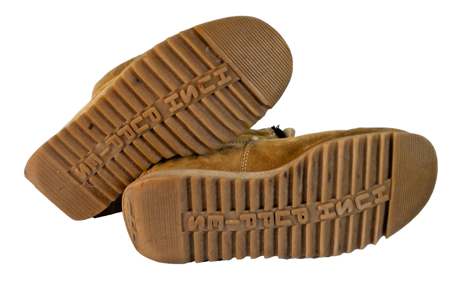 Vintage Hush Puppies Sherpa-Lined Zip Boots | Men’s 10.5 M | Tan Faux Suede |