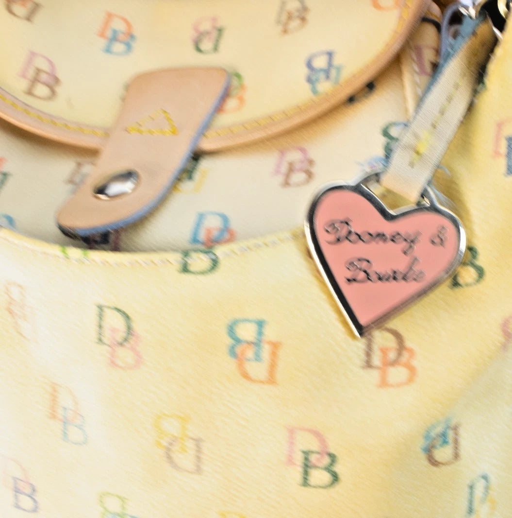 Dooney & Bourke Yellow Rainbow “DB” Shoulder Bag + Wristlet Set