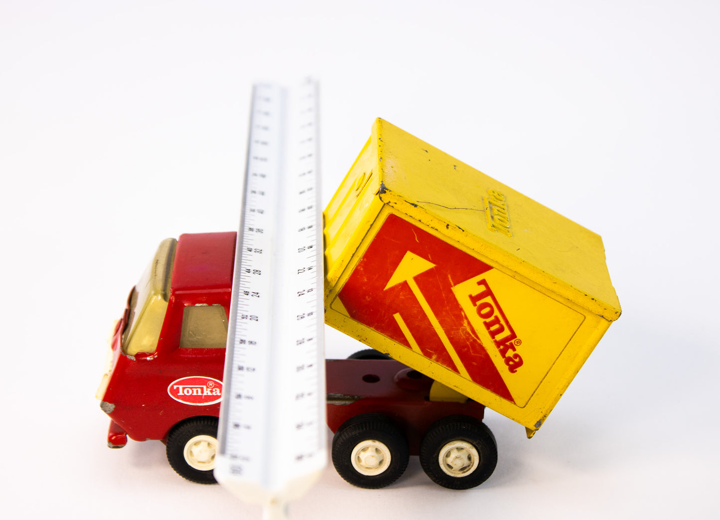 Vintage Tonka Pressed Steel Box Truck – Classic Red |Yellow Delivery Toy