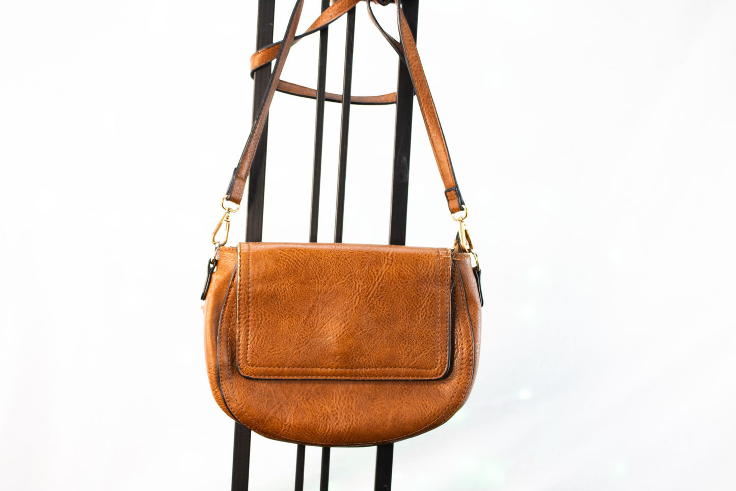 Sasha + Sofi Brown Crossbody Bag Small Flap Purse Adjustable Strap