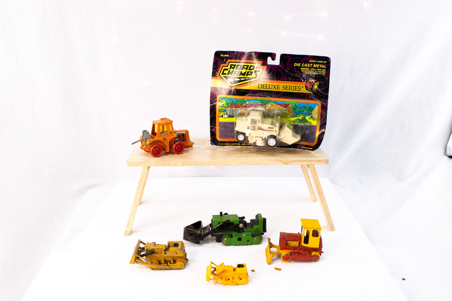 Vintage Construction Toy Lot | Bulldozers & Crawlers | Mixed Die-Cast Vehicles